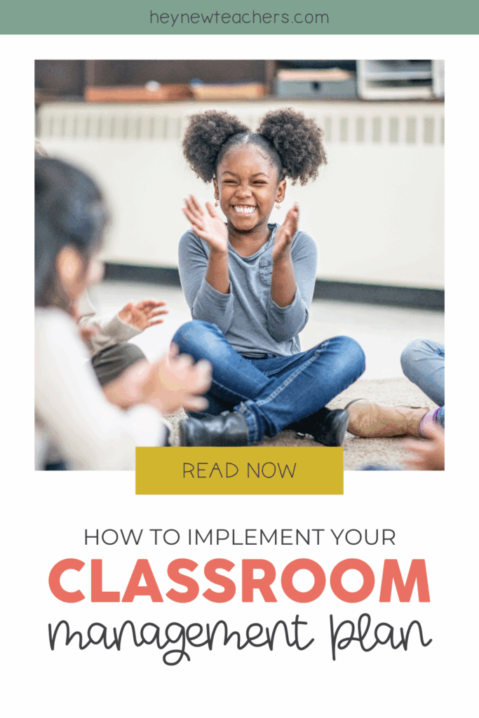 Picture of happy students implementing classroom management plan.