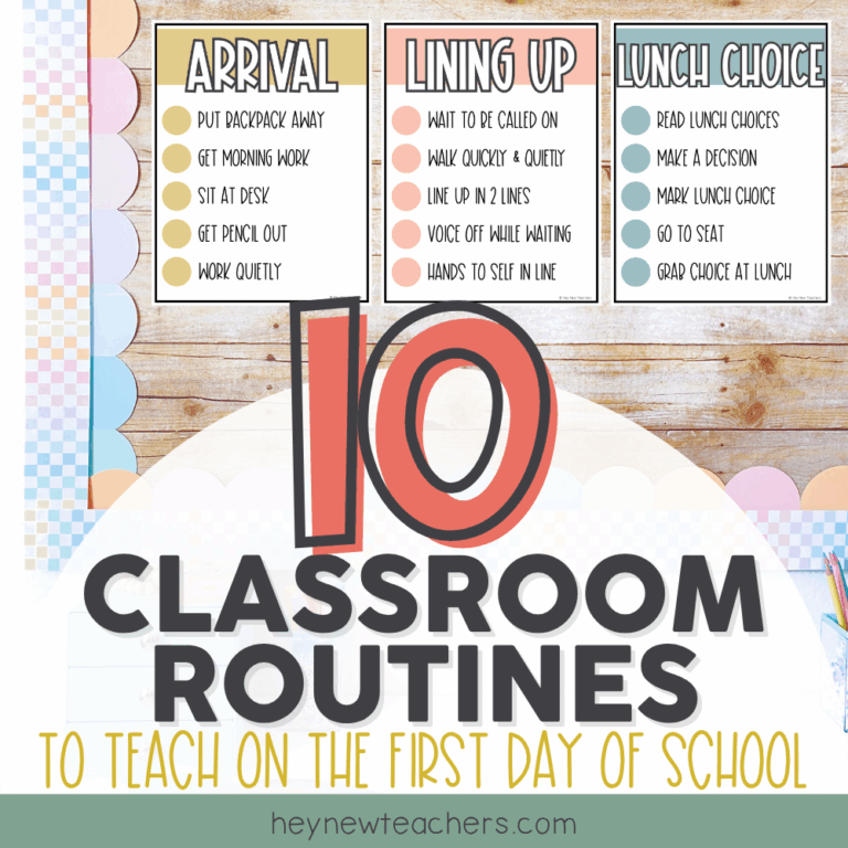 Picture of bulletin board with classroom routines posted.