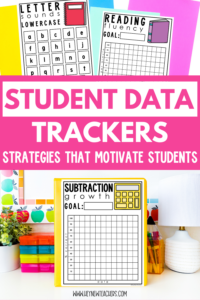 Pictures of different student data tracker pages.