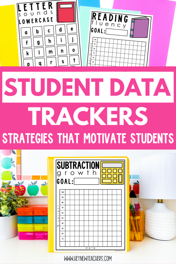 Pictures of different student data tracker pages.